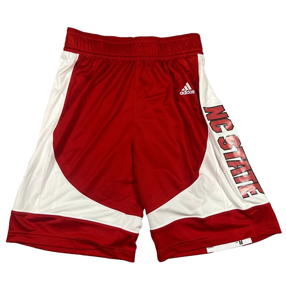Adidas NC State Wolfpack Basketball Shorts Mens Medium Red White Mesh NCAA